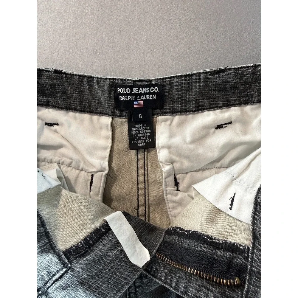 Y2K Polo Jeans Co Ralph Lauren Gray Cargo Baggy Pants Kids‎ Size 8